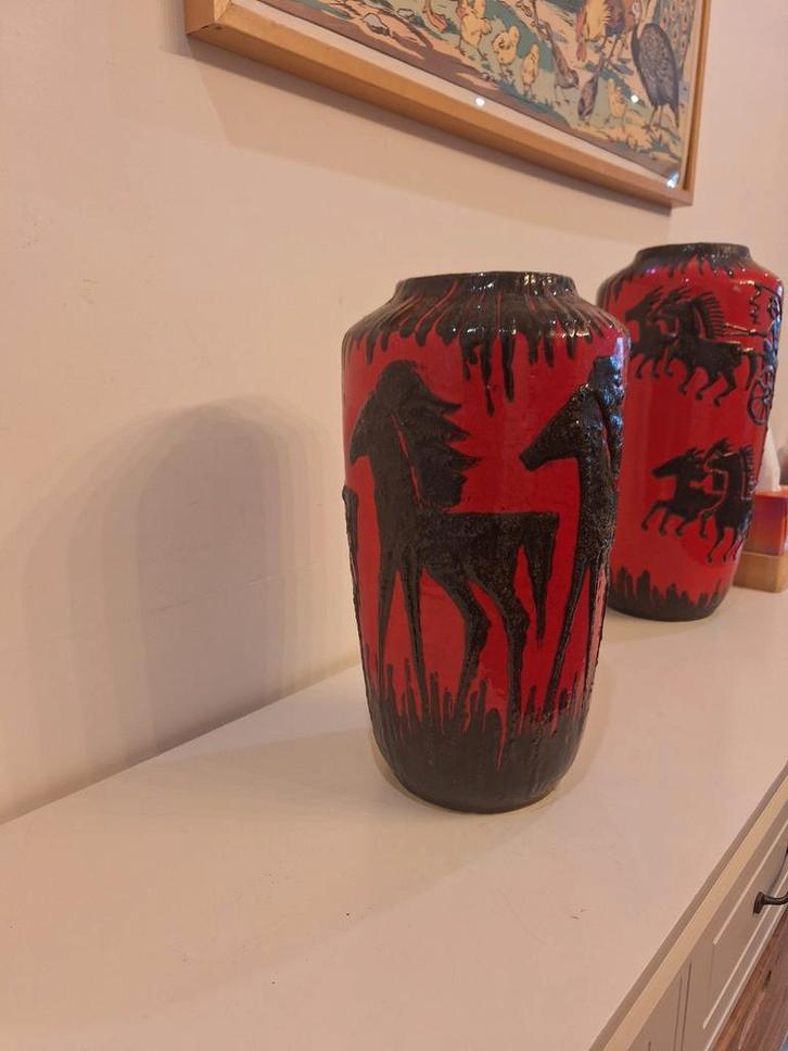 2 Scheurich Fat Lava Vazen - West Germany, Antiek en Kunst, Antiek | Vazen, Ophalen