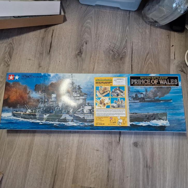 Tamiya Prince of Wales + Eduard set - Nieuw!, Hobby en Vrije tijd, Modelbouw | Boten en Schepen, Nieuw, 1:200 of kleiner, Overige merken