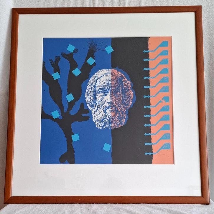 Zeefdruk, Plato of Homerus, Antiek en Kunst, Kunst | Schilderijen | Abstract, Ophalen of Verzenden