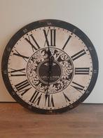 WandKlok 60 cm zwart antraciet met bruine accenten, Ophalen of Verzenden, Zo goed als nieuw