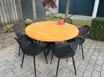 Tuintafel rond zespersonen aanbieding vierpoot onderstel, Tuin en Terras, Tuinsets en Loungesets, Ophalen of Verzenden, Zo goed als nieuw
