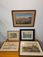 Lot van 5 verschillende Gravuren en Etsen 17e, 18e, 19e eeuw, Ophalen