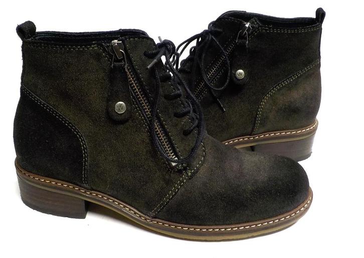 Donker groene Wolky veterboots maat 38, Kleding | Dames, Schoenen, Zo goed als nieuw, Lage of Enkellaarzen, Groen, Ophalen of Verzenden