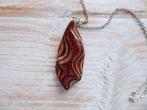 ketting uniek ontwerp met hanger hout fineer, Bruin, Nieuw, Ophalen of Verzenden, Overige materialen