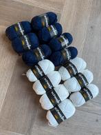 Scheepjes domino garen wit en blauw, Ophalen of Verzenden, Zo goed als nieuw, Breien of Haken, Wol of Garen