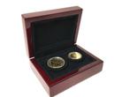 Set Hele En Halve Ducaat 2002 In Houten Cassette Certificaat, Ophalen of Verzenden, Overige waardes, Setje, Goud