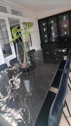 Echt marmeren tafel zwart / titanium, Ophalen