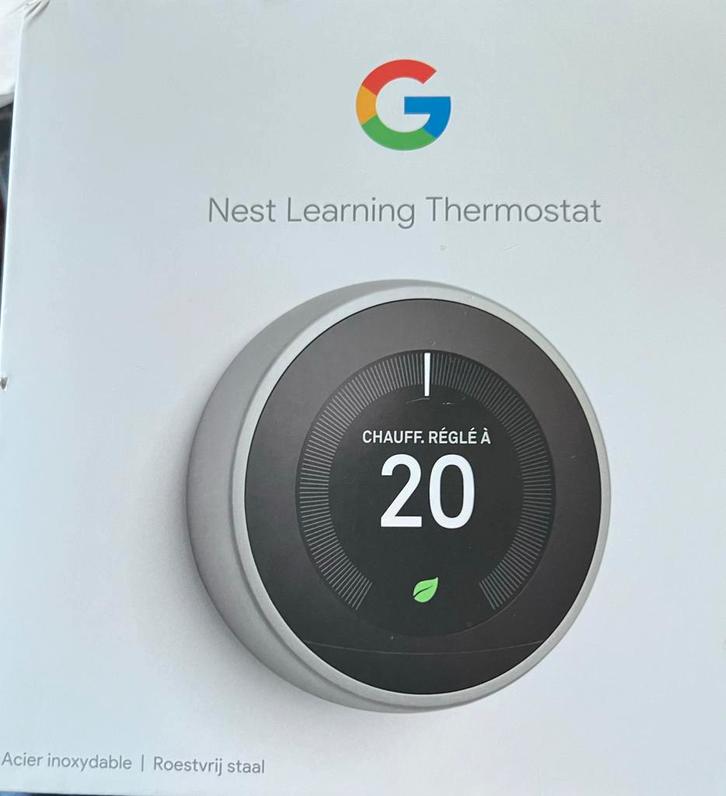 Google Nest Thermostaat - Roestvrij staal - Gebruikt, Doe-het-zelf en Verbouw, Thermostaten, Gebruikt, Slimme thermostaat, Ophalen