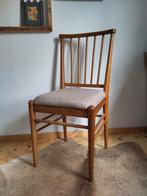 Vintage gerestaureerde spijlenstoel opnieuw bekleed, Hout, Gebruikt, Bruin, Ophalen of Verzenden