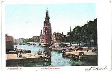 958606	Amsterdam	Montelbaanstoren	1904	Gelopen met postzegel beschikbaar voor biedingen