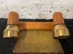 Vrieland Dessing Vintage Lamp messing hout gecombineerd, Ophalen of Verzenden, Gebruikt, Hout