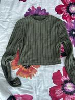 Groene geribde crop top – maat S/M, Ophalen, Zo goed als nieuw, Maat 38/40 (M), Groen