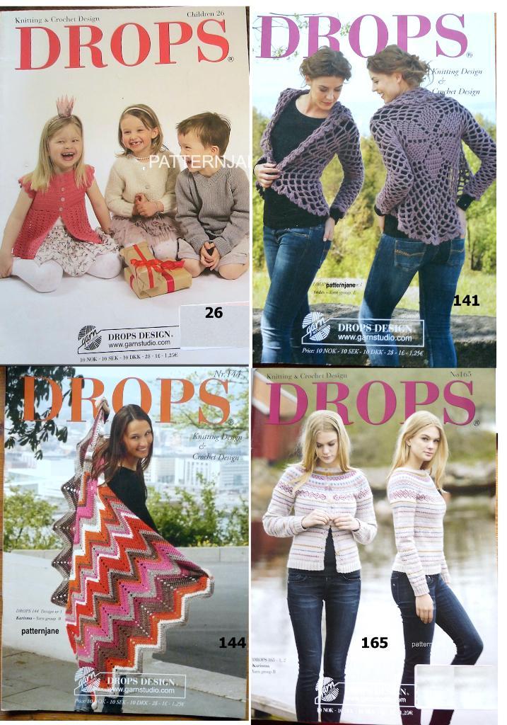 BREIEN 4 x Drops - breitijdschrift nr. : 26 141 144 En 165, Hobby en Vrije tijd, Breien en Haken, Gebruikt, Breien of Haken, Patroon of Boek