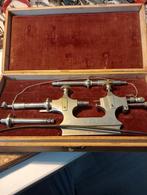 Antieke horlogemakers draaibank in houten kist, Ophalen of Verzenden