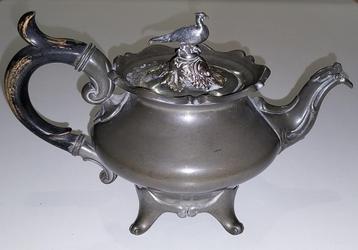 Tinnen Theepot van Broadhead & Atkins, periode 1834-1853  beschikbaar voor biedingen