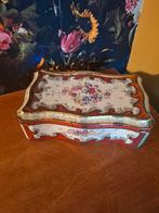 Vintage Beschilderde Koektrommel, Antiek en Kunst, Antiek | Tin, Ophalen of Verzenden