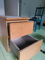 Malm nachtkastje Ikea, 2 lades, Huis en Inrichting, Slaapkamer | Nachtkastjes, Ophalen, Gebruikt, Minder dan 45 cm, Minder dan 55 cm