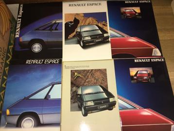 Partij 11x Renault Espace folders/brochures, oa accessoires  beschikbaar voor biedingen