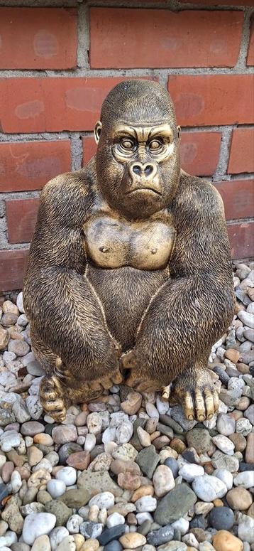 Groot bronskleurig Gorilla beeld, is een heuse eyecatcher! beschikbaar voor biedingen