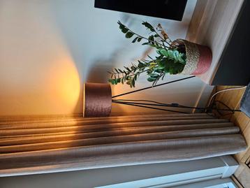 Mooi staande vloerlamp inclusief brons velours kap