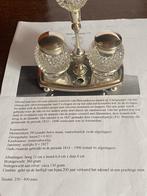 Antieke inktstel kristal met zilver, Ophalen of Verzenden