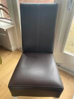 4 leren eetkamerstoelen, Huis en Inrichting, Stoelen, Ophalen, Bruin, Leer, Zo goed als nieuw