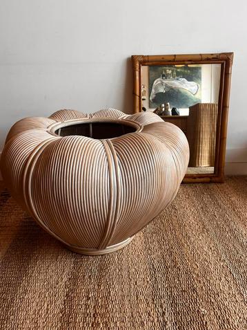 XXXL ‘pencil reed’ rotan bloempot Vivai del Sud vintage beschikbaar voor biedingen