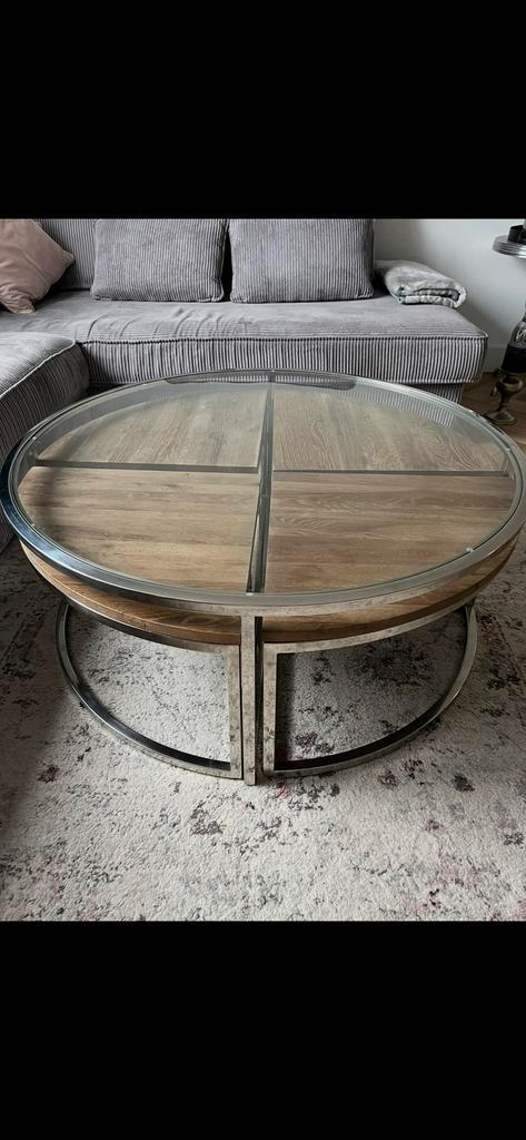 Zgan salontafel Riviera maison rond, Huis en Inrichting, Tafels | Salontafels, Zo goed als nieuw, Minder dan 50 cm, 50 tot 100 cm