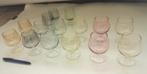 Vintage 15 x  pastel kristal glas cognac / borrel glazen, Antiek en Kunst, Antiek | Glas en Kristal, Ophalen of Verzenden