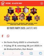 Kaartje foute party  zaterdag 28 juni, Tickets en Kaartjes, Eén persoon