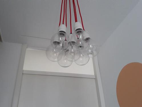 Hanglamp 7 bollen design Het Kunstlab, Huis en Inrichting, Lampen | Hanglampen, Zo goed als nieuw, 50 tot 75 cm, Glas, Metaal