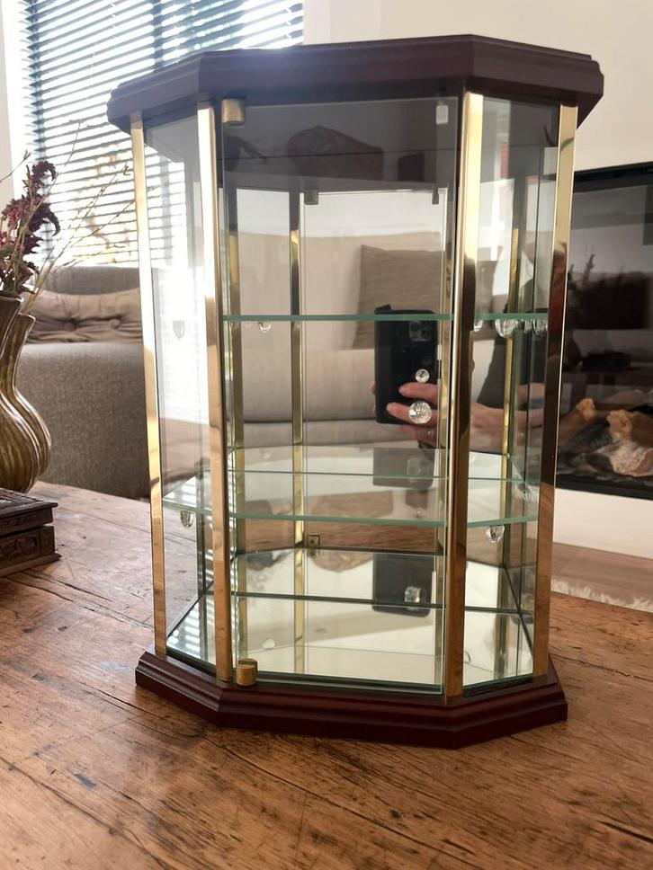 Miniatuur vitrine crystal art Glass swaroski stijl, Antiek en Kunst, Antiek | Glas en Kristal, Ophalen of Verzenden