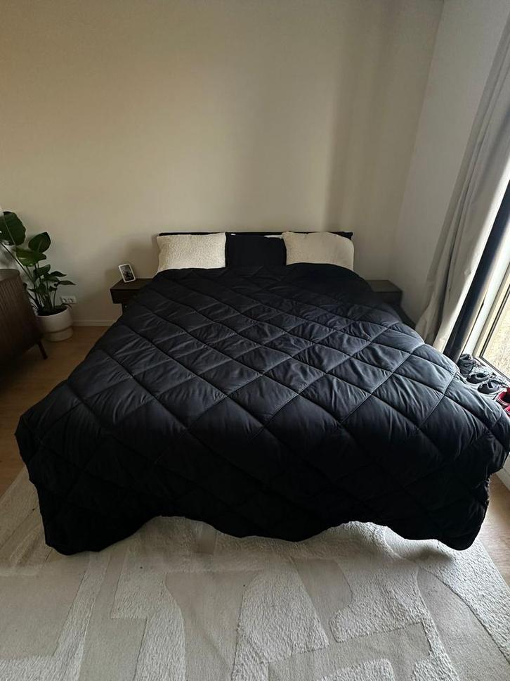 Boxspring 180x200, Huis en Inrichting, Slaapkamer | Boxsprings, Gebruikt, 180 cm, 200 cm, Tweepersoons, Zwart, Ophalen of Verzenden