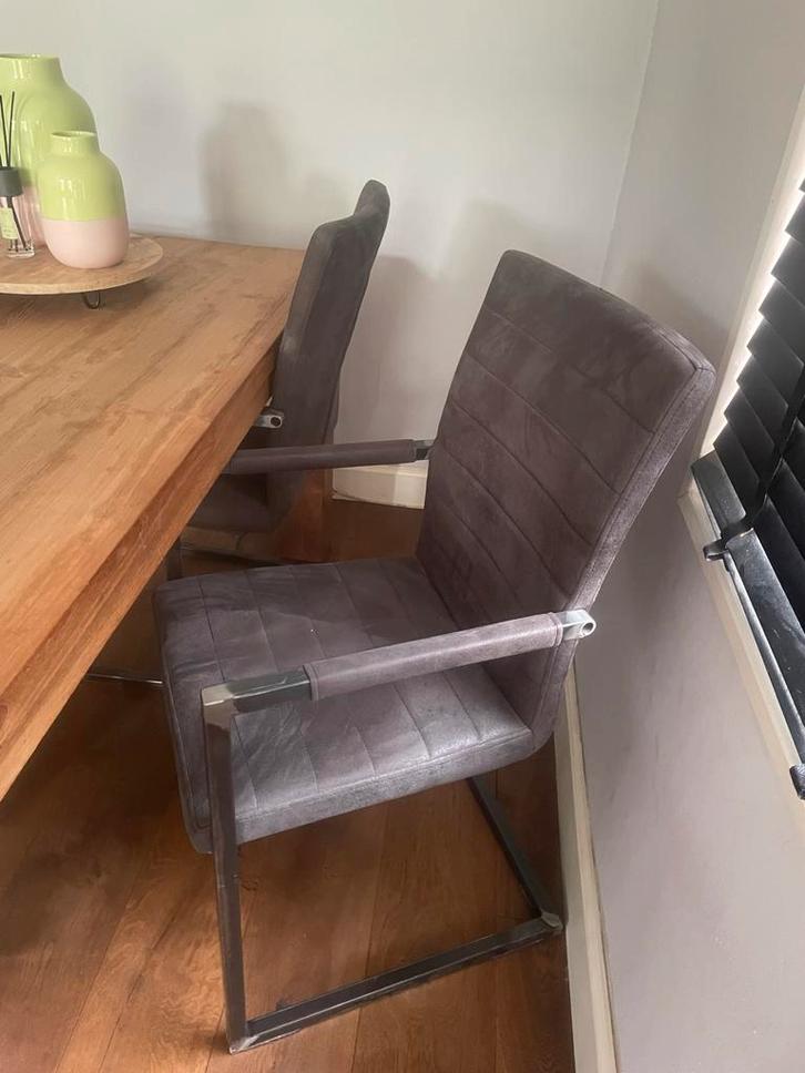 Eetkamerset met 6 stoelen en tafel, Huis en Inrichting, Stoelen, Zo goed als nieuw, Vijf, Zes of meer stoelen, Stof, Overige kleuren