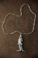 Zilveren ketting met grote clown hanger, Ophalen, Zilver, Zilver, Met hanger