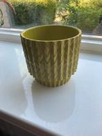 Vintage retro look plantenpot plant pot lime groen keramiek, Rond, Ophalen of Verzenden, Aardewerk, Binnen