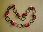 HALSKETTING ITALIAANS MODE SIERAAD KUNSTSTOF 84 cm, Ophalen of Verzenden, Zo goed als nieuw, Rood, Kunststof