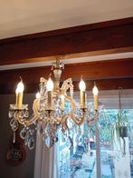 8 lichtpunten kristal kroonluchter is kompleet, Ophalen, Gebruikt, Glas, Klassiek romantisch