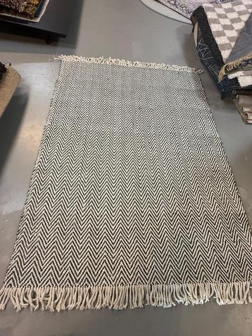 wollen vloerkleed black/white 170x230 beschikbaar voor biedingen