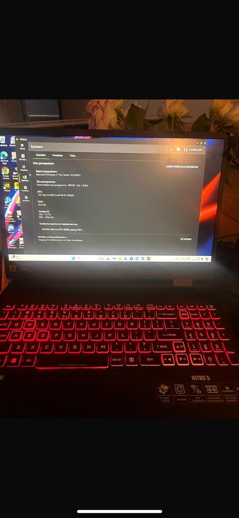 Gamelaptop Nitro 5 extra upgrade compleet met doos nieuw, Computers en Software, Windows Laptops, Zo goed als nieuw, 17 inch of meer