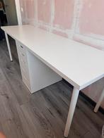 Gecombineerd wit bureau met ladekastje, Huis en Inrichting, Ophalen of Verzenden, Zo goed als nieuw, Rechthoekig, 150 tot 200 cm