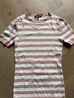 nikkie gestreept tshirt ecru - roze k.mouw mt 36, Overige kleuren, Ophalen of Verzenden, Zo goed als nieuw, Maat 36 (S)