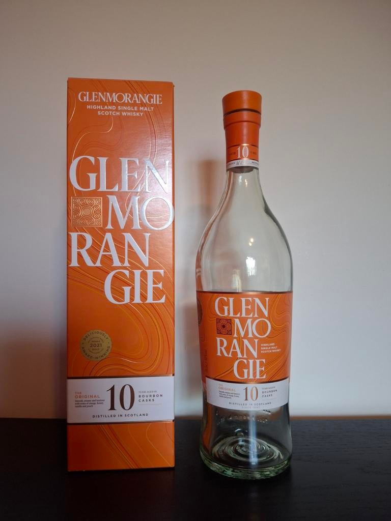 Glenmorangie 10 whisky, lege fles, Verzamelen, Glas en Borrelglaasjes, Ophalen of Verzenden, Overige typen
