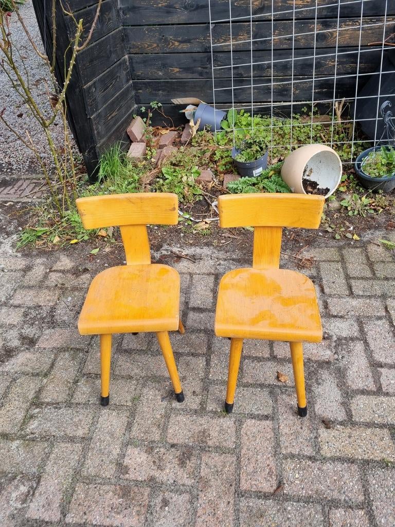 2 schilte vintage stoeltjes, Ophalen, Gebruikt, Stoel(en)