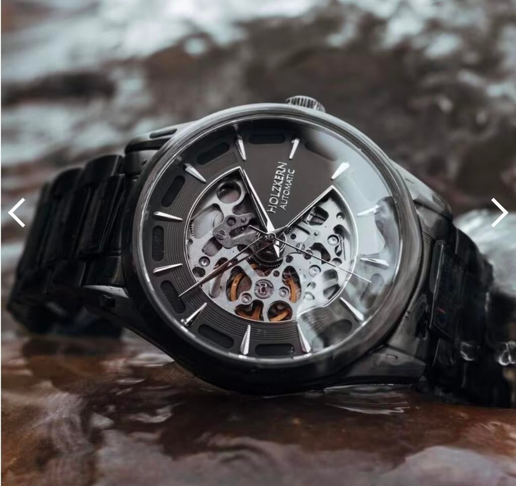 Holzkern Morasko heren horloge met garantie, Ophalen of Verzenden, Zo goed als nieuw, Staal, Seiko