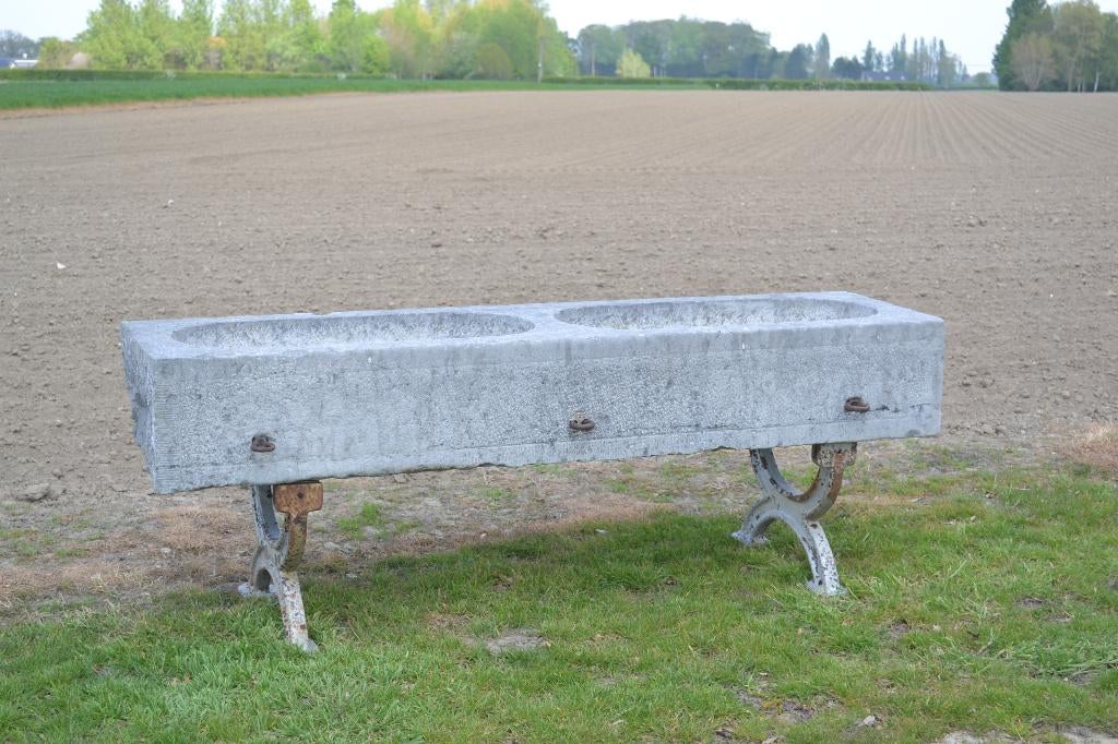 Antieke prachtige arduinen trog van 2m lang, Ophalen, Steen, Gebruikt, Minder dan 30 cm