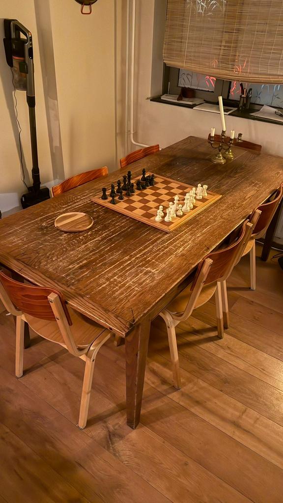Houten tafel, Gebruikt, 150 tot 200 cm, Rechthoekig, Overige houtsoorten