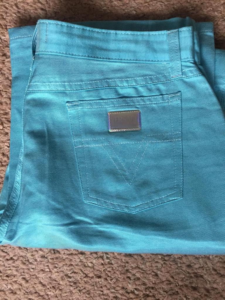 VERSACE broek, Blauw, Ophalen of Verzenden, Zo goed als nieuw, W30 - W32 (confectie 38/40)