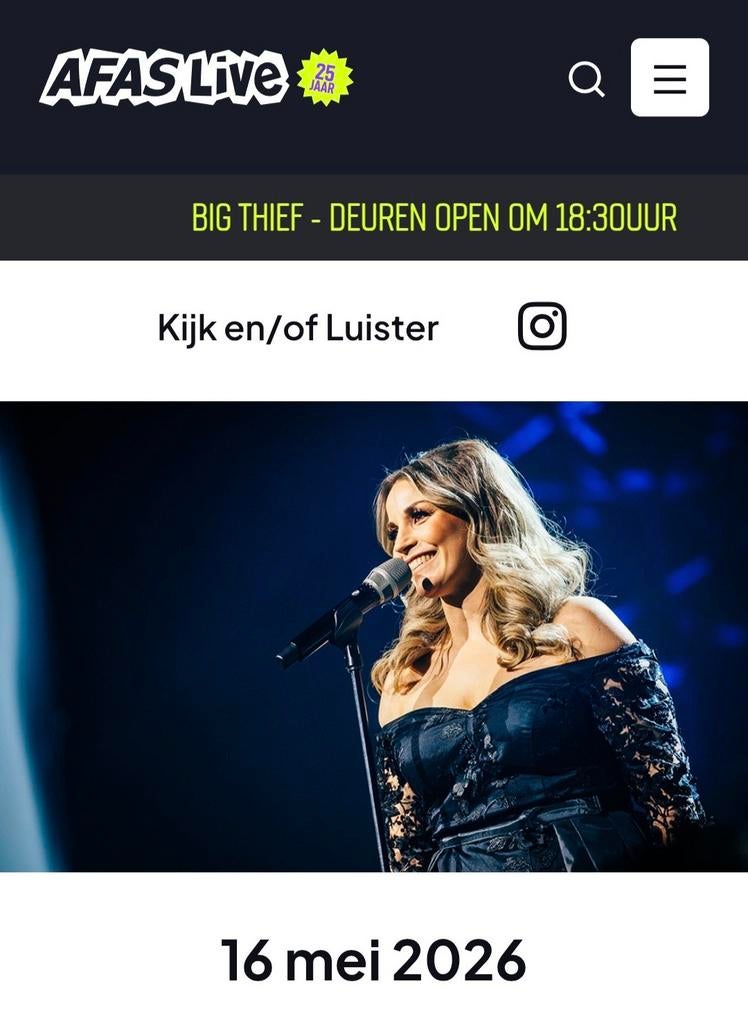 2 kaartjes voor A Tribute to Adele 16 mei 2026, Twee personen, Mei