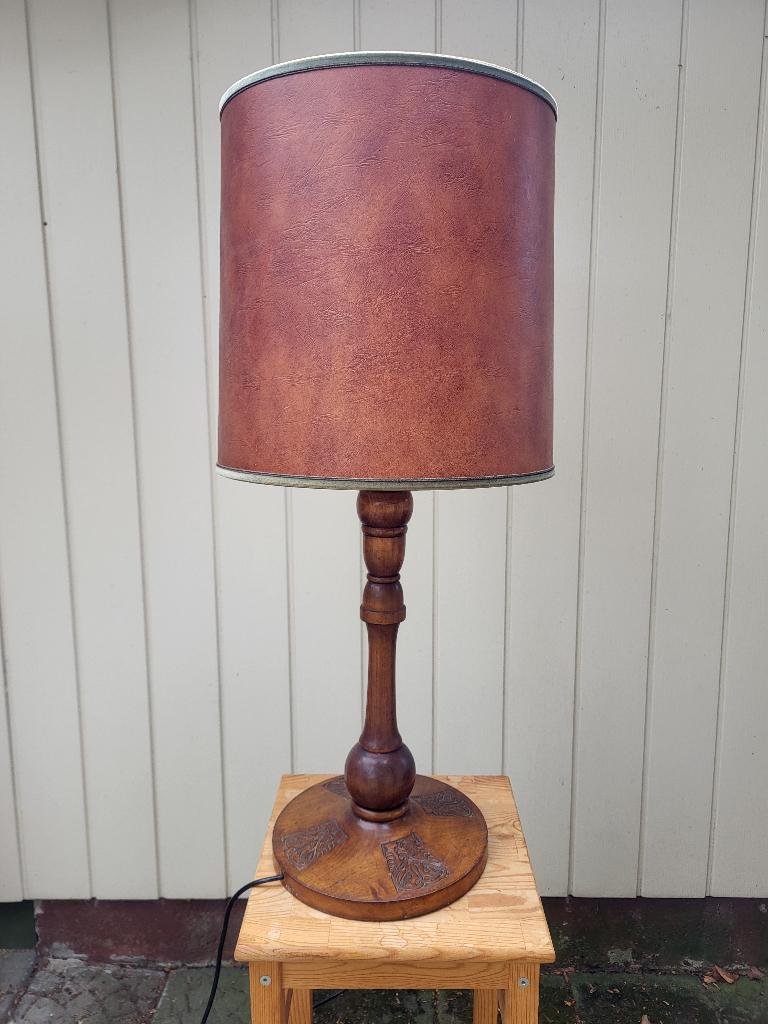 Lage staande lamp met kap, Ophalen, Gebruikt, Vintage, Stof